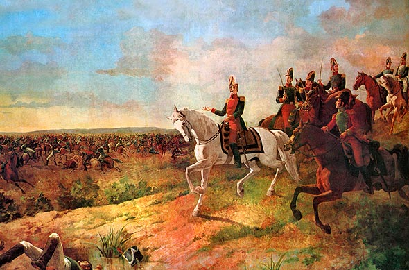 Óleo de la batalla de Junín pintado por Martín Tovar y Tovar